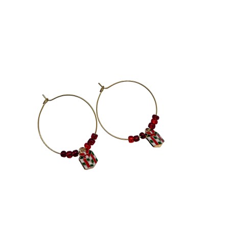 earrings steel gold hoops with metallic gift2